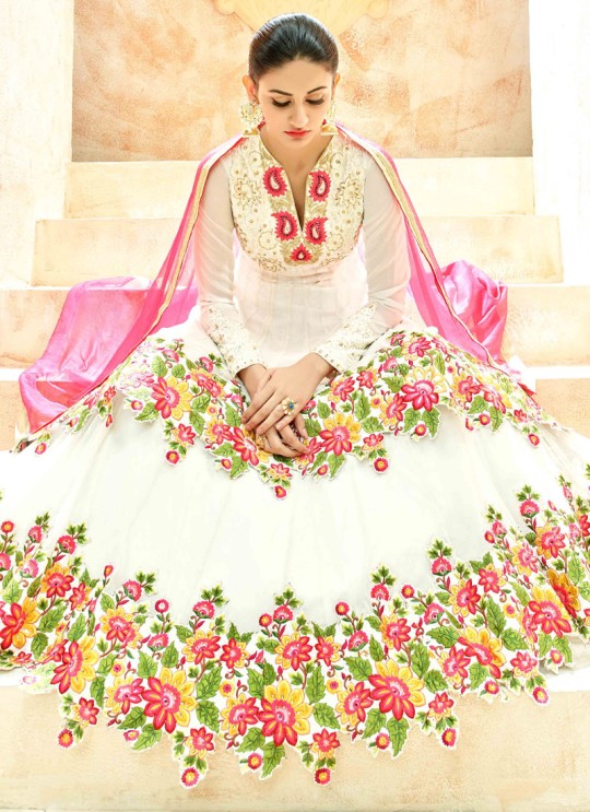 White Pure Georgette Floor Length Anarkali Shaleen 7222 By Hotlady SC/005264 White Pure Georgette Floor Length Anarkali Shaleen 7222 By Hotlady SC/005264