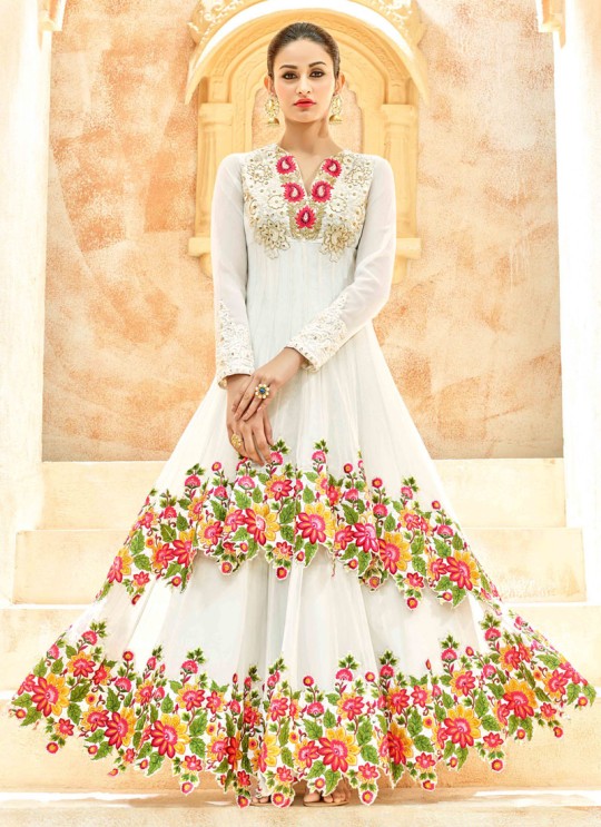 White Pure Georgette Floor Length Anarkali Shaleen 7222 By Hotlady SC/005264 White Pure Georgette Floor Length Anarkali Shaleen 7222 By Hotlady SC/005264