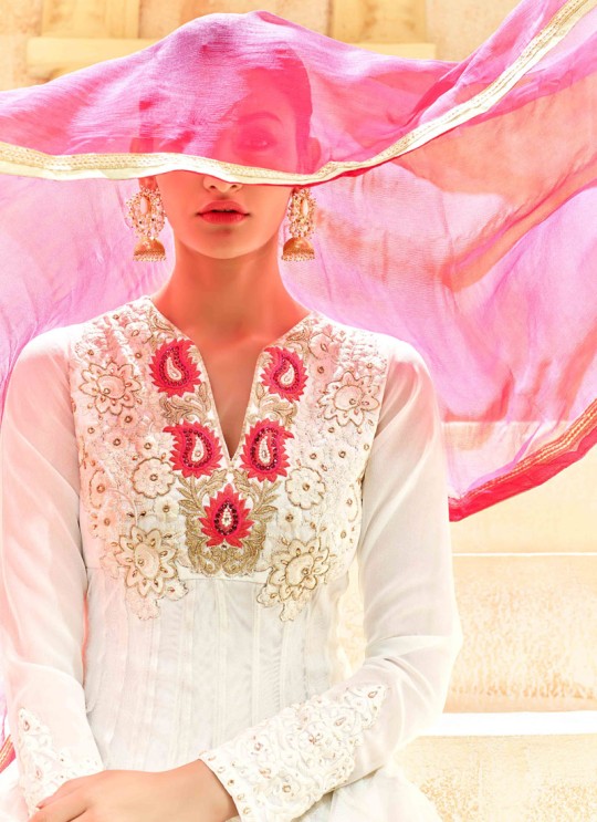 White Pure Georgette Floor Length Anarkali Shaleen 7222 By Hotlady SC/005264 White Pure Georgette Floor Length Anarkali Shaleen 7222 By Hotlady SC/005264