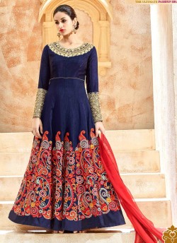 Blue Silk Floor Length Anarkali Shaleen 7224 By Hotlady SC/005266