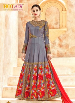 Grey Swiss Shadow Floor Length Anarkali Shaleen 7226 By Hotlady SC/005268