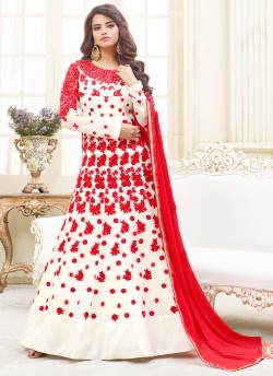 Off White Georgette Floor Length Anarkali Shemaya 9115 By Hotlady SC/005507