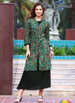 Black Rayon KUMB CLASSIC 1213 Party Wear Kurtis By Sparrow SC/010055