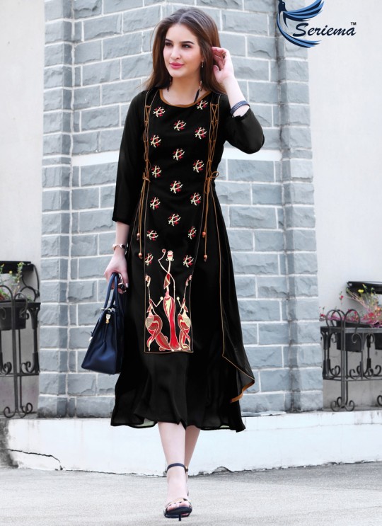 Black Georgette KUMB EXPRESS 1195 Party Wear Kurtis By Sparrow SC/009564