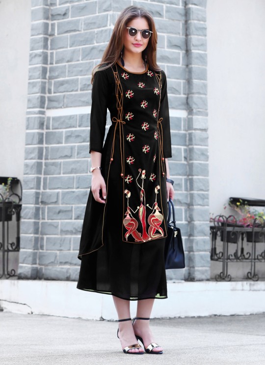 Black Georgette KUMB EXPRESS 1195 Party Wear Kurtis By Sparrow SC/009564