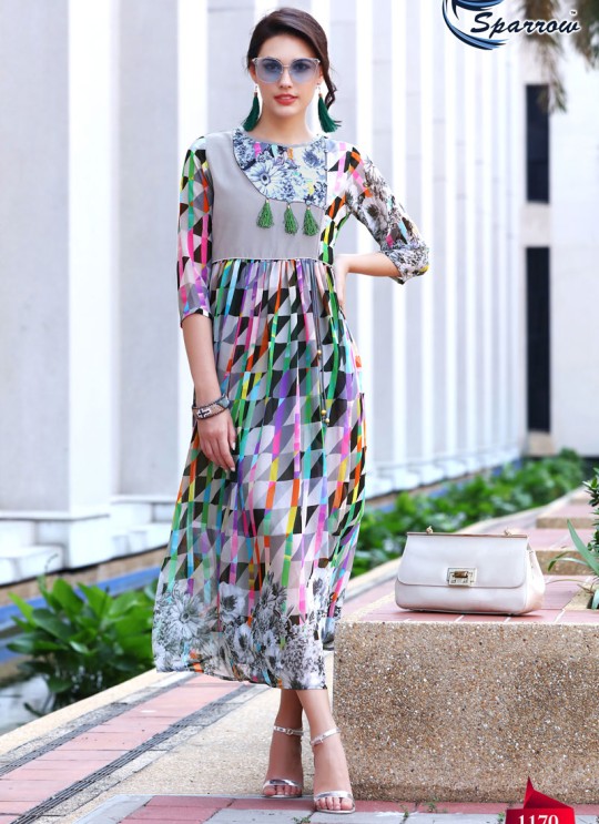 Multicolor Georgette KUMB VECTOR 1170 Designer Kurtis By Sparrow SC/009110 Multicolor Georgette KUMB VECTOR 1170 Designer Kurtis By Sparrow SC/009110