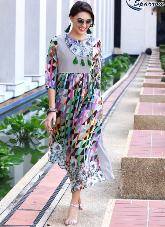 Multicolor Georgette KUMB VECTOR 1170 Designer Kurtis By Sparrow SC/009110 Multicolor Georgette KUMB VECTOR 1170 Designer Kurtis By Sparrow SC/009110