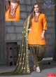 Orange & Grey Jam Cotton Silk PATIYALA CLUB 1011 Punjabi Suits By Sparrow SC/011336