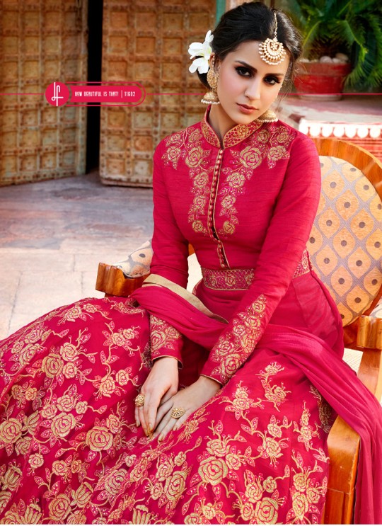Pink Silk Embroidered Floor Length Anarkali AAFREEN AADIRA 11602 By Leo Fashions SC/005946