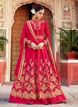 Pink Silk Embroidered Floor Length Anarkali AAFREEN AADIRA 11602 By Leo Fashions SC/005946