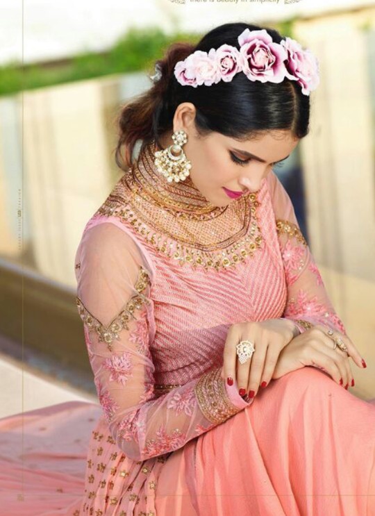 Pink Georgette Embroidered Pakistani Style AAFREEN 10701 By Leo Fashions SC/002505