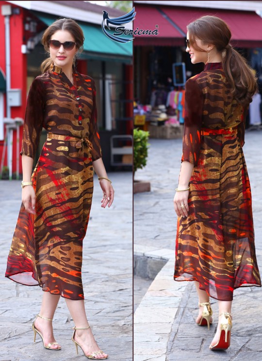 Multicolor Georgette Kumb Inspire 1221 Party Wear Kurtis By Sparrow SC/011809