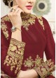 Aashirwad Simran Gold Maroon Silk Anarkali Suit By Aashirwad Simran Gold-1001A Brown