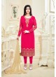 Aashirwad Saffron Vol 2 Pink Faux Georgette Straight Suit By Aashirwad Saffron Vol 2-2231