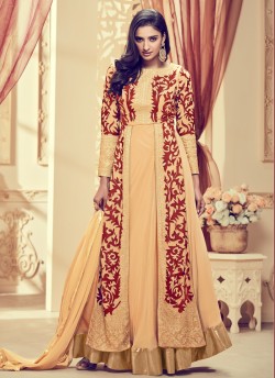 Aashirwad Dyna Vol - 1 Beige Georgette Anarkali Suit By Aashirwad Dyna-1001