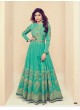 Aashirwad Heritage Green Melbourne Silk Anarkali Suit By Aashirwad Heritage-006