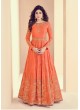 Aashirwad Monisha Orange Royal Silk Anarkali Suit By Aashirwad Monisaa-8013