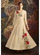 Aashirwad Nikki Special Color Cream Art Silk Gown Style Anarkali Suit By Aashirwad Nikki-1001a