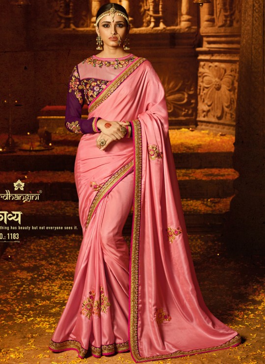 Pink Crape Wedding Saree Sakshi Vol 4 1183 By Ardhangini
