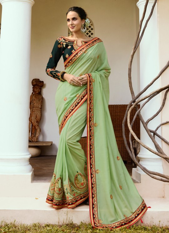 Pista Green Silk Wedding Saree Srushti Vol 1 4117 By Ardhangini