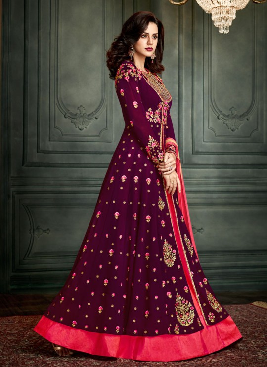 Magenta Georgette Embroidered Floor Length Anarkali Suit  Vidhisha 31002 By Arihant