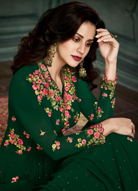 Green Georgette Embroidered Floor Length Anarkali Suit  Vidhisha 31003 By Arihant