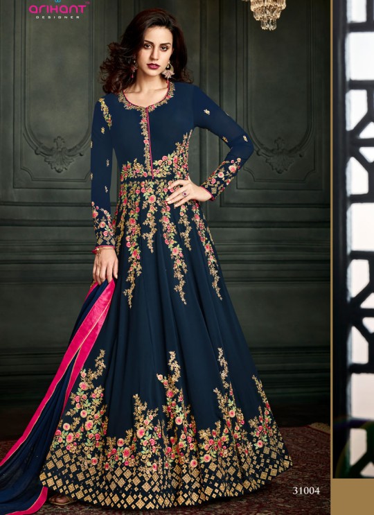 Blue Georgette Embroidered Floor Length Anarkali Suit  Vidhisha 31004 By Arihant