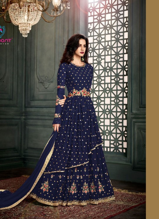 Blue Georgette Embroidered Floor Length Anarkali Suit  Vidhisha 31006A Color By Arihant