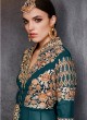 Teal Blue Georgette Embroidered Pant Style Suit HAMIM VOL 4 11003A Color By Arihant