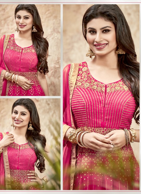 Pink Georgette Embroidered Anarkali Suit 12013 Series 12016 By Arihant