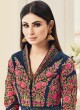 Grey Net N Silk Embroidered Floor Length Suit ROSSELL VOL 1 18001 By Arihant Grey Net N Silk Embroidered Floor Length Suit ROSSELL VOL 1 18001 By Arihant