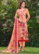 Peach Cotton Straight Cut Suit HOUSE OF COTTON 2004 By Deepsy