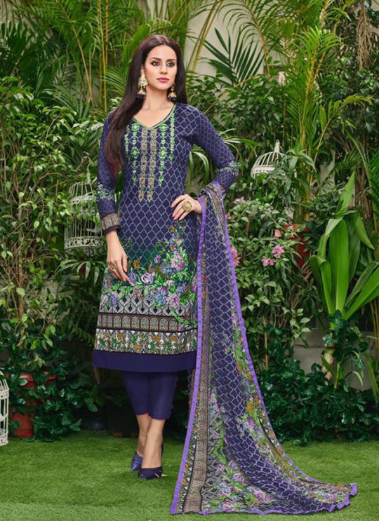 Blue Cotton Straight Cut Suit HOUSE OF COTTON 2008 By Deepsy Blue Cotton Straight Cut Suit HOUSE OF COTTON 2008 By Deepsy