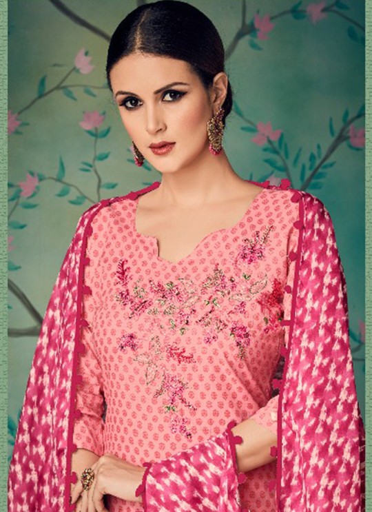 Peach Cotton Straight Cut Suit BAGHBAN 15004 By Deepsy