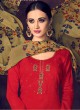 Red Jam Silk Pakistani Salwar Kameez DULHAN-5 5003 By Deepsy