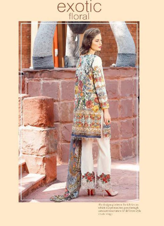 Cream Cotton Pakistani Salwar Kameez FLORENT Vol-14 60003 By Deepsy
