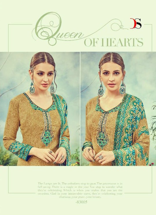 Olive Cotton Satin Straight Cut Suit DEEPSY FLORENCE Vol-3 83005 By Deepsy