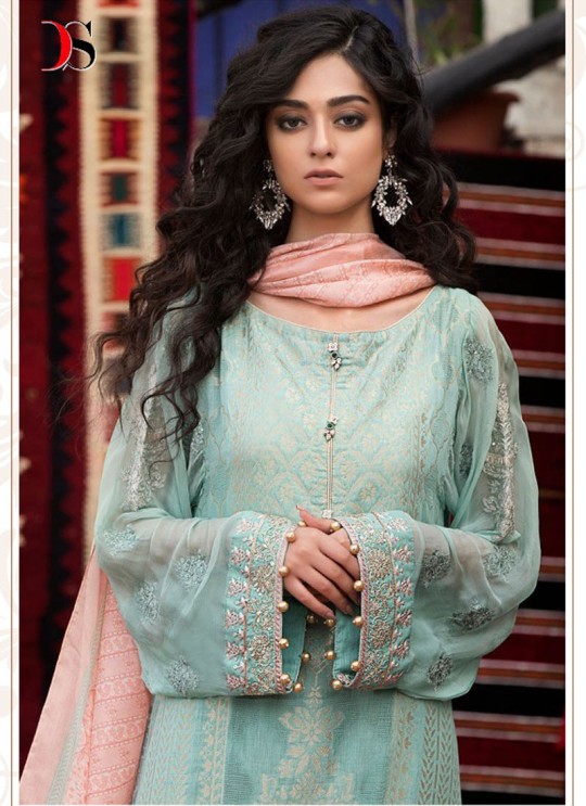 Teal Blue Cotton Pakistani Salwar Kameez MARIA B-3 98007 By Deepsy