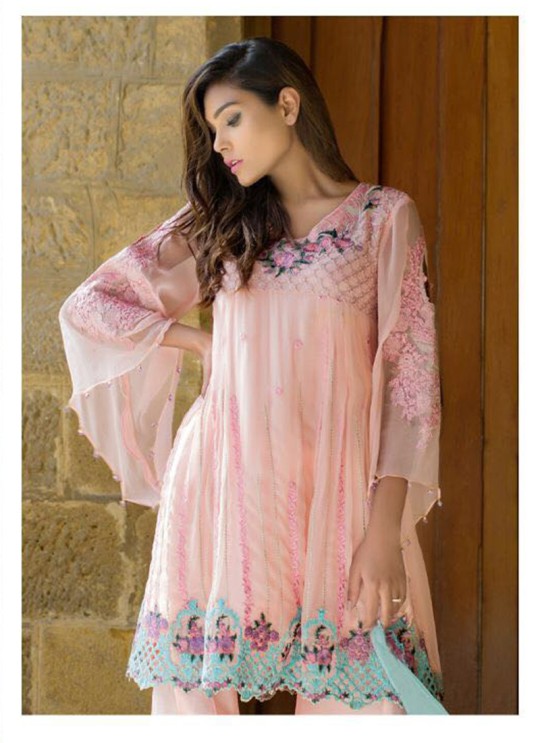 Pink Georgette Embroidered Pakistani Salwar Suit ROSEMEEN ARISE BY FEPIC 13001 TO 13007 SERIES Fepic 13007