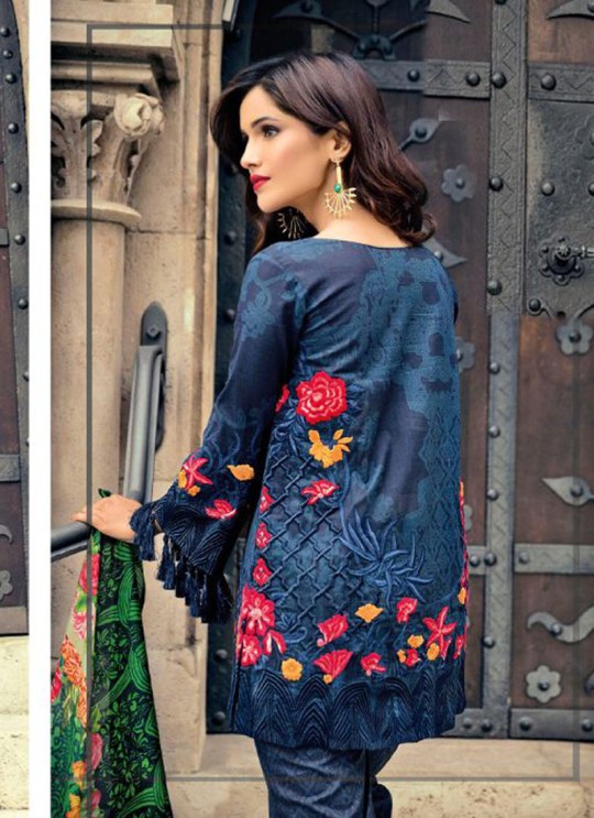 Blue Cambric Cotton Embroidered Pakistani Salwar Suit ROSEMEEN CRAFTED LAWN BY FEPIC 17001 TO 17006 SERIES Fepic 17001