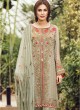 Grey Faux Georgette Embroidered Pakistani Salwar Suit ROSEMEEN CRINKLES BY FEPIC 18001 TO 18009 SERIES Fepic 18009