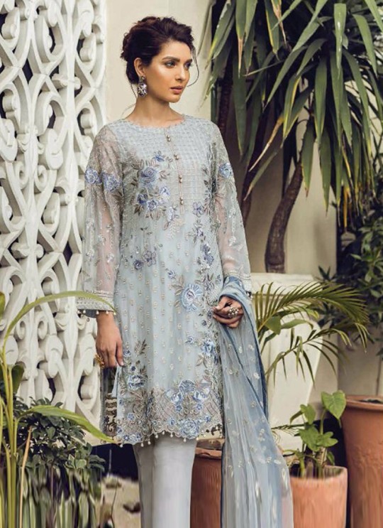 Grey Georgette Embroidered Pakistani Salwar Suit ROSEMEEN PEARLS BY FEPIC 21001 TO 21006 SERIES Fepic 21005