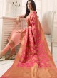 Peach Satin Georgette Straight Suit SIMAR SHABANA 12006 By Glossy Full Set