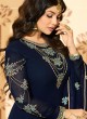 Blue Faux Georgette Pant Style Suit MINAZ Vol-2 226 By Glossy