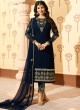 Blue Faux Georgette Pant Style Suit MINAZ Vol-2 226 By Glossy