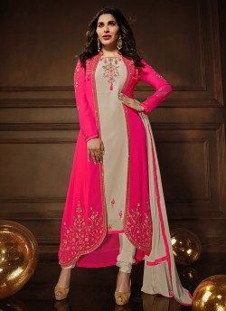 Pink Georgette Wedding Wear Jacket Style Suit KOTI 10082 By Karma Trendz