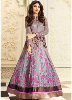Violet Silk Wedding Wear Anarkali Suit 5401 Series 5402 By Karma Trendz