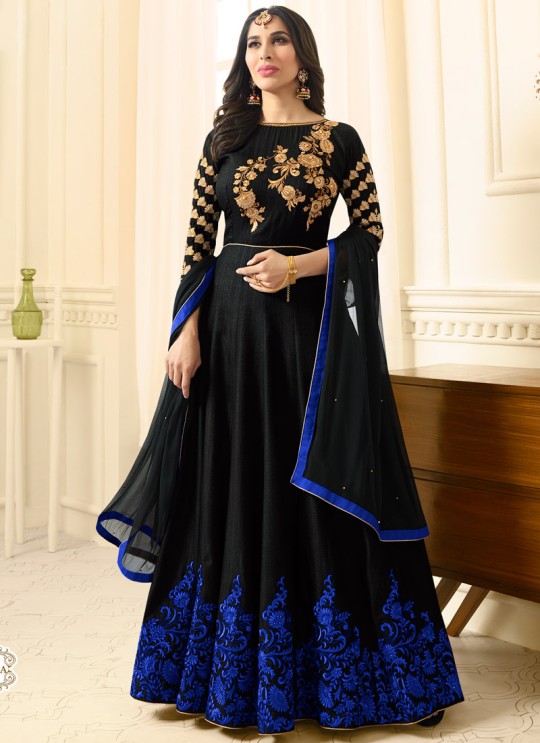 Blue Silk Wedding Wear Floor Length Anarkali Pakeeza Vol 2 5457A Color By Karma Trendz