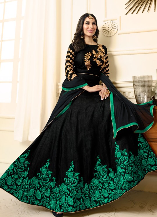 Green Silk Wedding Wear Floor Length Anarkali Pakeeza Vol 2 5457C Color By Karma Trendz