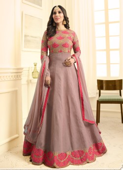 Pink Silk Wedding Wear Floor Length Anarkali Pakeeza Vol 2 5458 By Karma Trendz